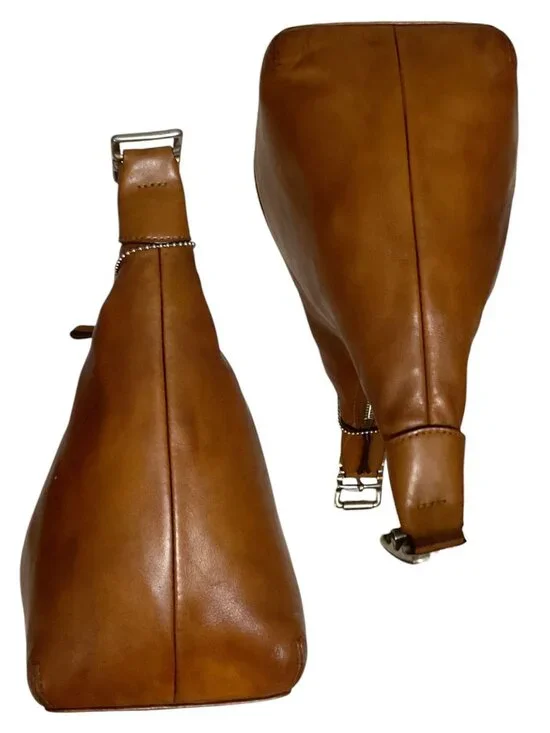 VTG Coach Legacy Convertible Bag 9566 Burnished Tan Leather Nickel Y2K 2003 Boho - Picture 7 of 10